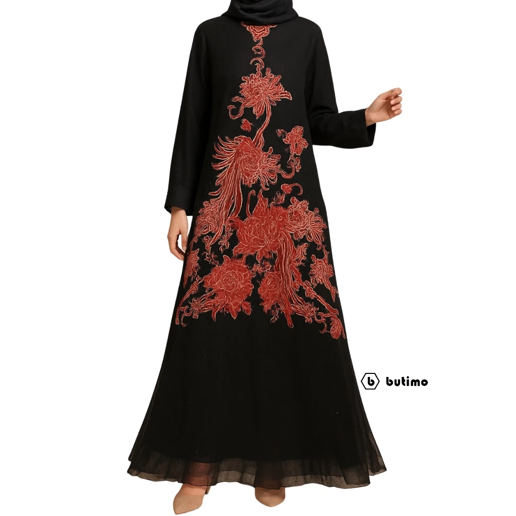 Gaun Pesta / Baju Kondangan Wanita Batik Tulis Katun Premium