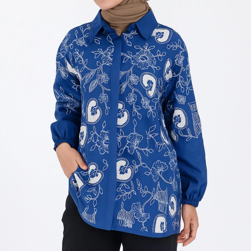 Kemeja Wanita Lengan Panjang / Baju Batik Wanita Katun Premium