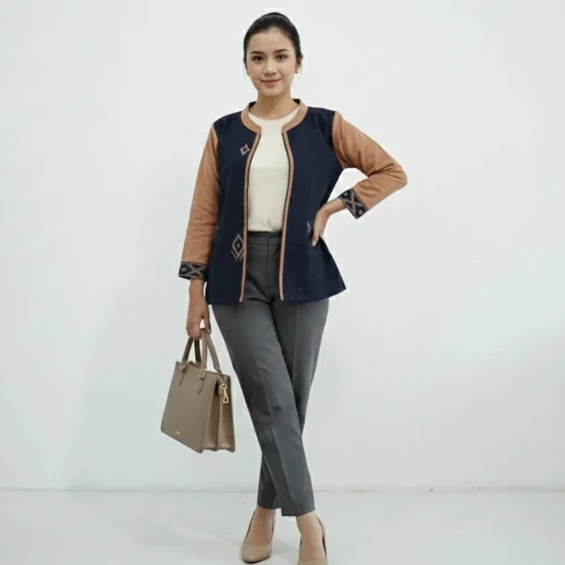 Blouse Outer Batik Tulis Asli - Baju Wanita - Kemeja Formal