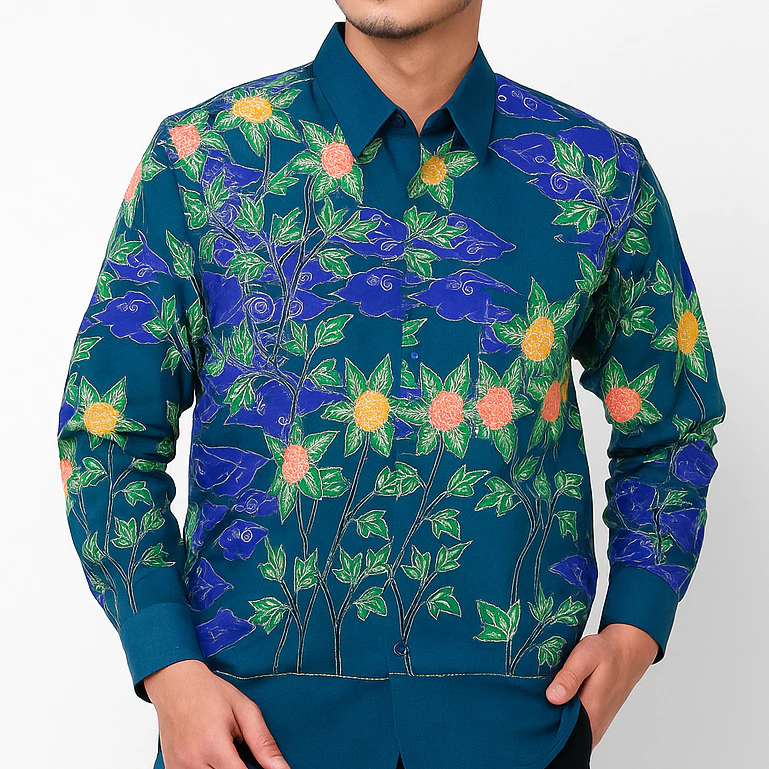 Kemeja Batik Kantor Pria / Baju Batik Tulis Katun Premium