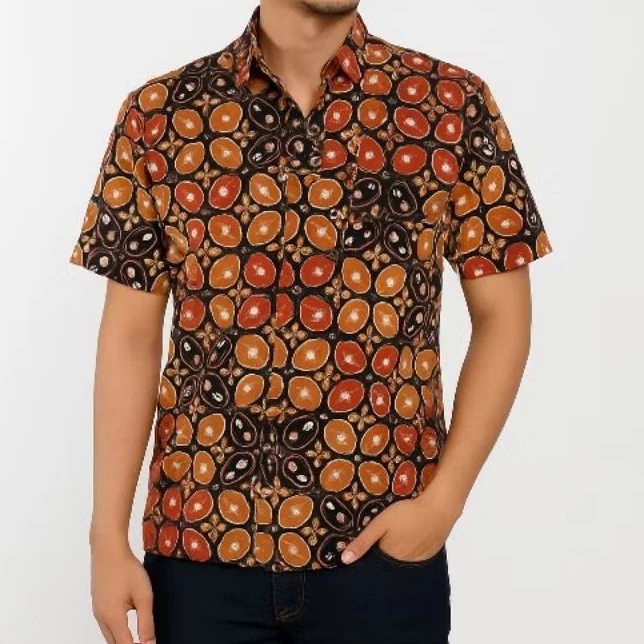 Kemeja Pria Lengan Pendek / Baju Batik Tulis Katun
