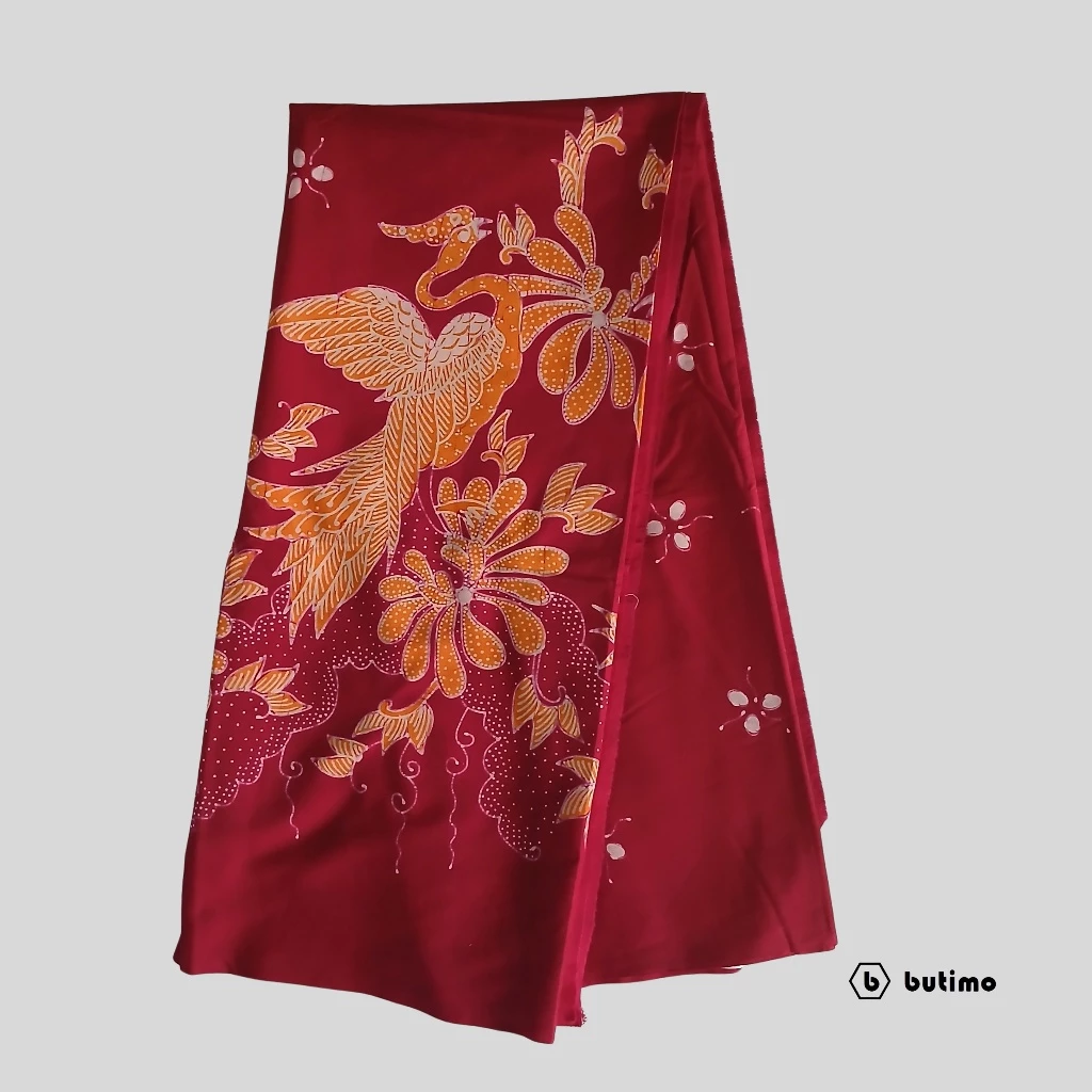Red Crane Tong Tong Written Batik Cloth