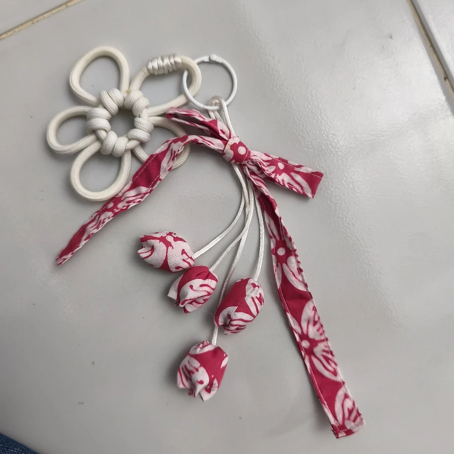 Bag Charm Macrame Keychain Cute Keychain Macrame Ribbon Bag Hook Aesthetic Cute