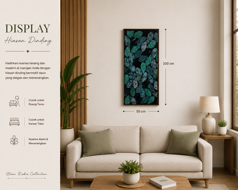 Leaf Motif Batik Patchwork Wall Decoration