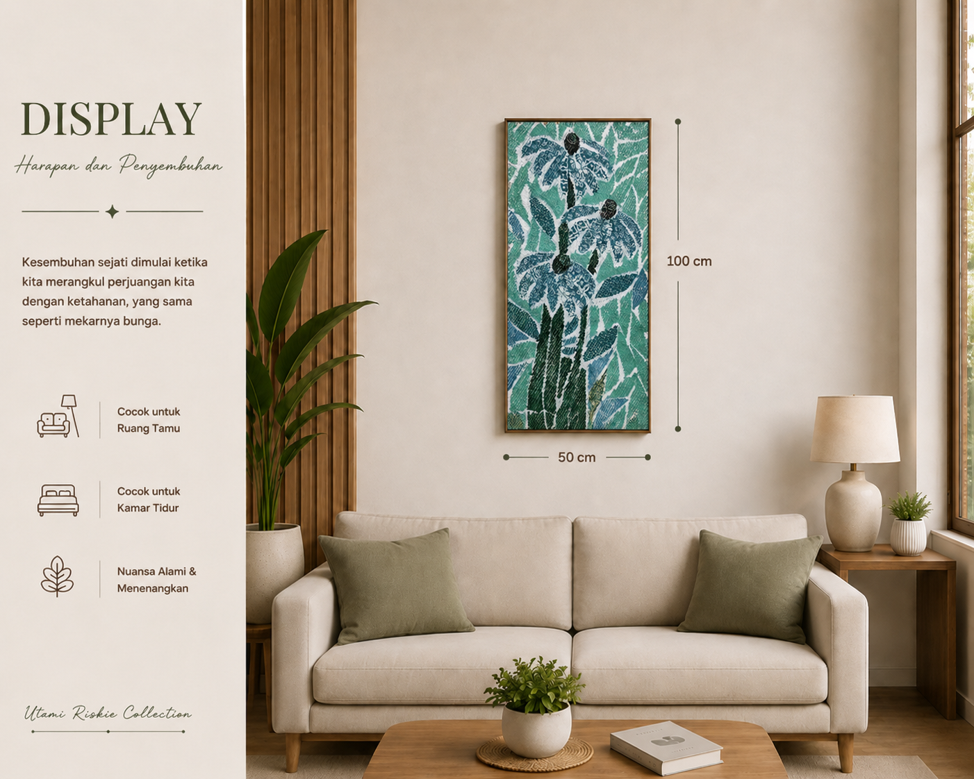 Flower Motif Batik Patchwork Wall Decoration