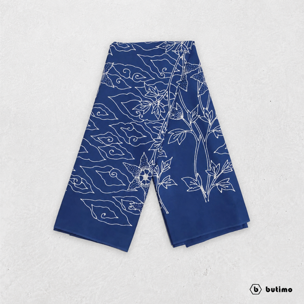 Mega Mendung Biru Written Batik Cloth