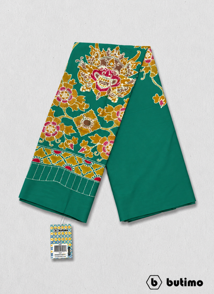 Green Balinese Motif Written Batik Cloth